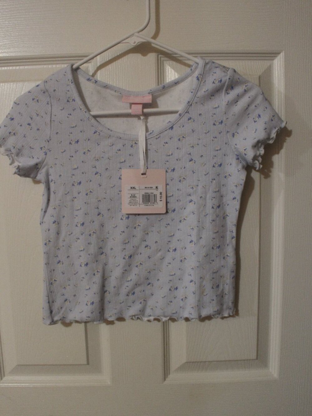 NWT LoveShackFancy x Target Pyper Blue Floral Pointelle Tee XXL 361
